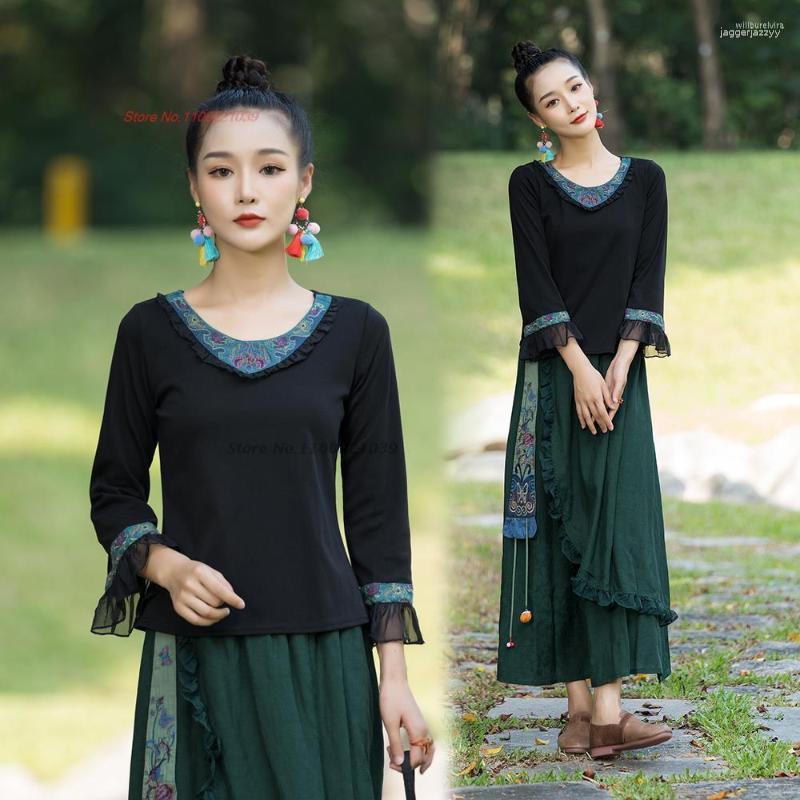 Ethnic Clothing 2023 Chinese Traditional National Hanfu Blouse Women Vintage Retro Flower Embroidery Oriental Tang Suit Shirts
Ethnic Clothing 2023 Chinese Traditional National Hanfu Blouse Women Vintage Retro Flower Embroidery Oriental Tang Suit Shirts