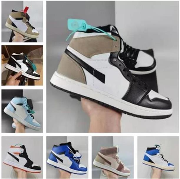 Jumpman 1 1s Lucky Green Basketball Shoes Men Women Bio Hack Lucky Green Metallic Gold Hyper Royal BLACK WHITE Candy Pollen GOLD TOP 3 Atmosphere Denim Sports