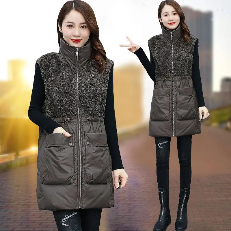 Women's Vests Lamb Wool Waistcoat Stitching Down Vest Women's 2023 Autumn Winter Loose Jackets Fashion Warm Outerwear Female Coat, Brown
Women's Vests Lamb Wool Waistcoat Stitching Down Vest Women's 2023 Autumn Winter Loose Jackets Fashion Warm Outerwear Female Coat, Brown