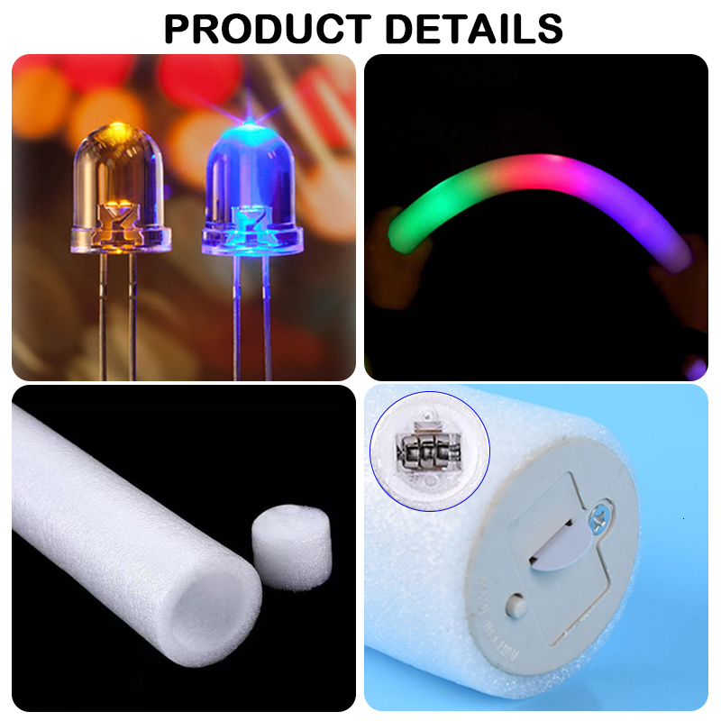 LED Light Sticks Led Luminous Sticks Party Rave Foam Glow Stick Rgb Fluorescent Dark Light for Bar Wedding Birthday Festival Supplies Accessories 2306