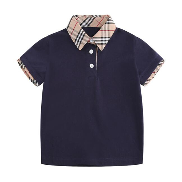 Summer designer children's lapel short sleeved polo shirt British children's plaid T-shirt, White
Summer designer children's lapel short sleeved polo shirt British children's plaid T-shirt, White