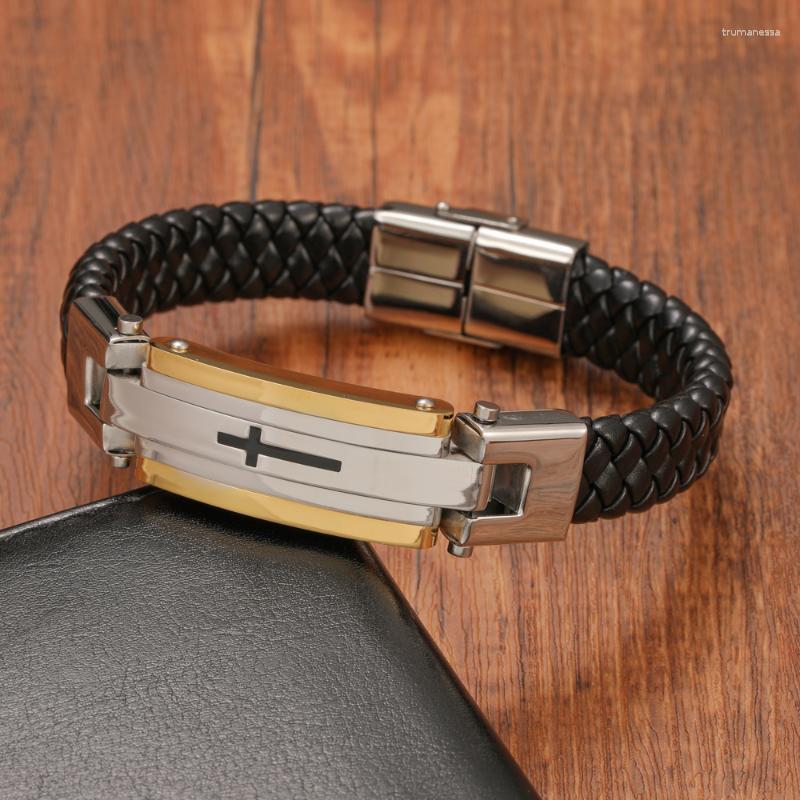 Charm Bracelets Retro Men's Stainless Steel Cross Leather Bracelet Size Length Fashion Jewelry Gift Raym22
Charm Bracelets Retro Men's Stainless Steel Cross Leather Bracelet Size Length Fashion Jewelry Gift Raym22