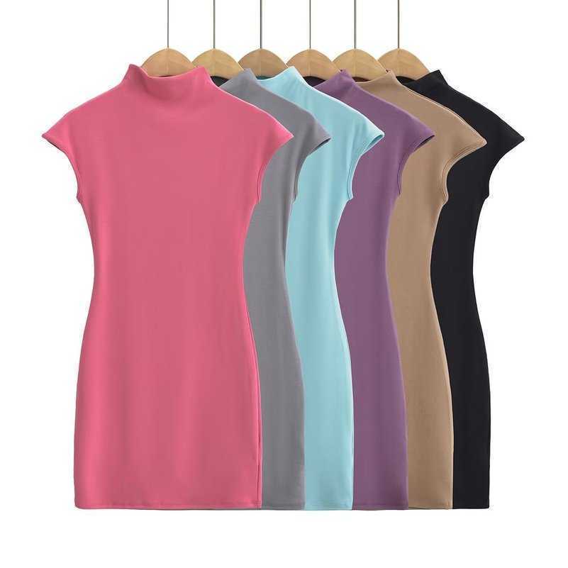Half high collar short sleeved buttocks wrapped dress spicy girl elastic slim fit skinny inset high elasticity pure desire short skirt, Black
Half high collar short sleeved buttocks wrapped dress spicy girl elastic slim fit skinny inset high elasticity pure desire short skirt, Black