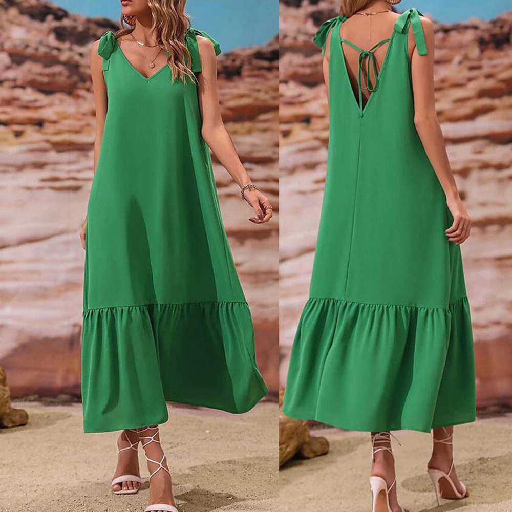 Sleeveless Maxi Dresses Women 2023 Summer Green Solid Pleated Loose Beach Holiday Lady Stitch Fashion A-line Female Long
Sleeveless Maxi Dresses Women 2023 Summer Green Solid Pleated Loose Beach Holiday Lady Stitch Fashion A-line Female Long