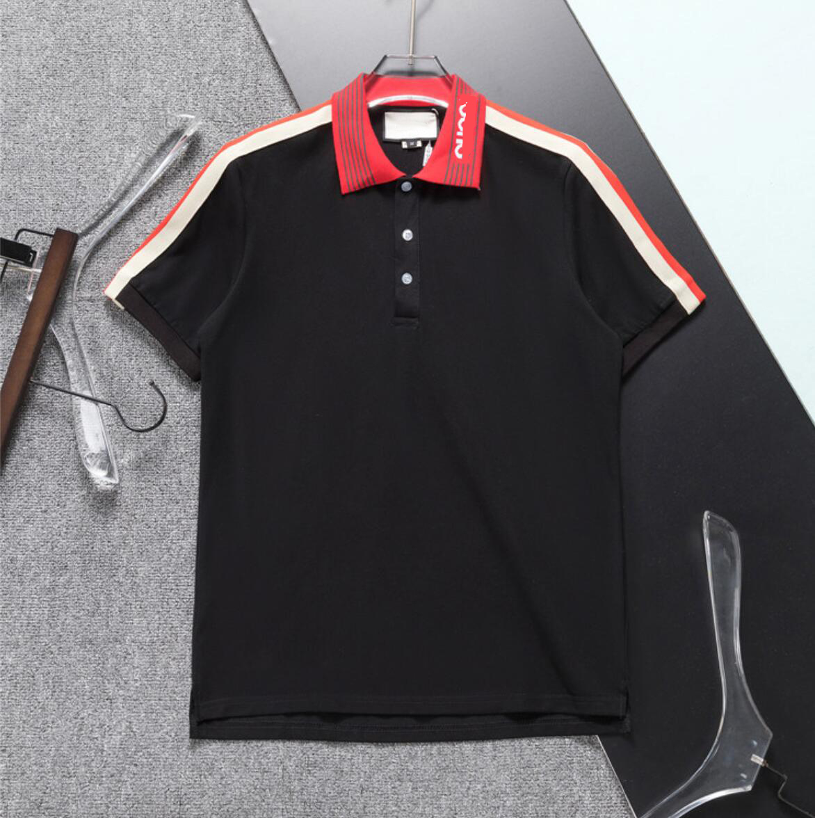 Men's Golf Polos Prue Cotton Lapel Letter Top Mens Tops Short Sleeve Male Casual Style Striped Summer Shirts, Black
Men's Golf Polos Prue Cotton Lapel Letter Top Mens Tops Short Sleeve Male Casual Style Striped Summer Shirts, Black