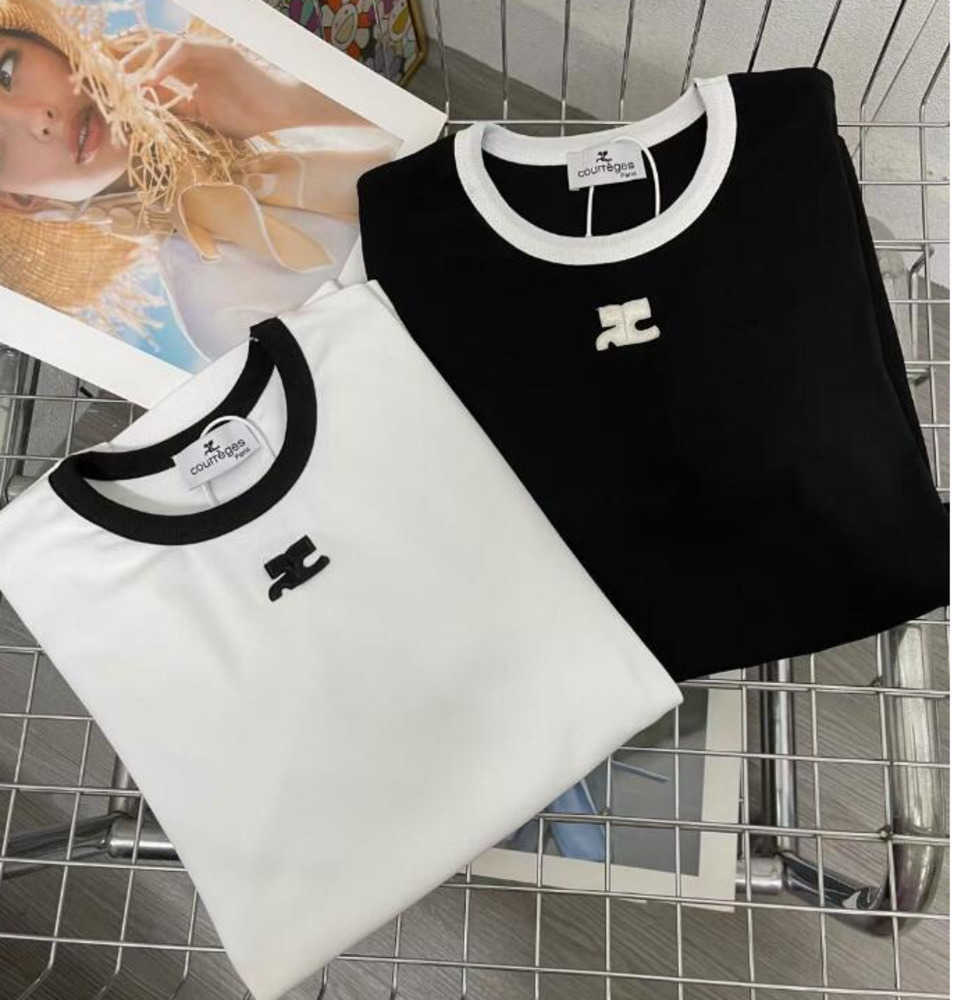 black white classic vintage designer fashion t shirt summer short sleeve COURREGES women tshirt tee86
black white classic vintage designer fashion t shirt summer short sleeve COURREGES women tshirt tee86