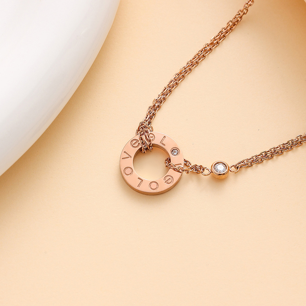 Classic love Necklaces women girl Slide Pendant neckalce collars Collier Femme 316L Titanium steel jewelry