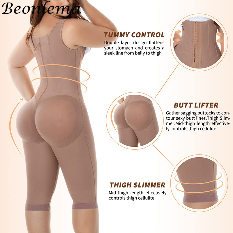 Waist Tummy Shaper Fajas Colombianas Shapewear Full Body Bodysuit Compression Fabric Abdominal Control ButtLifter Push Up Underwear 230621