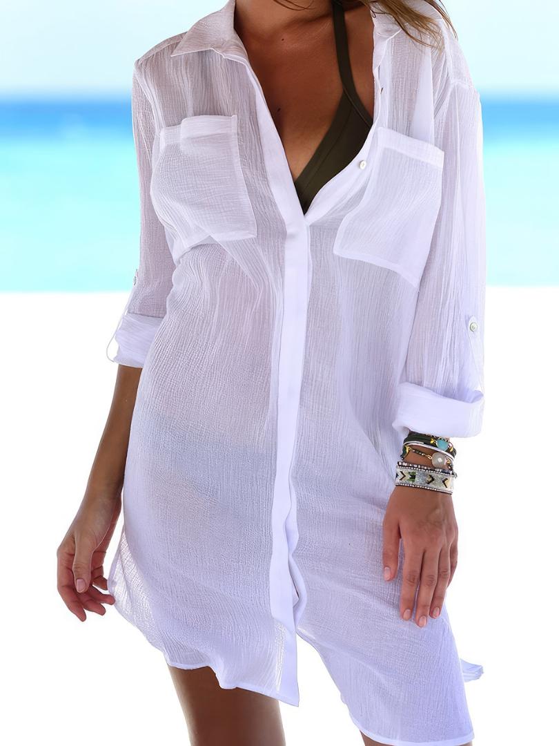 White Beach Bikini Cover Up Shirts Tops Women Long Sleeve Pareo Tunic Sarong Femme Outfits Swimwear Beachwear Robe De, Black
White Beach Bikini Cover Up Shirts Tops Women Long Sleeve Pareo Tunic Sarong Femme Outfits Swimwear Beachwear Robe De, Black