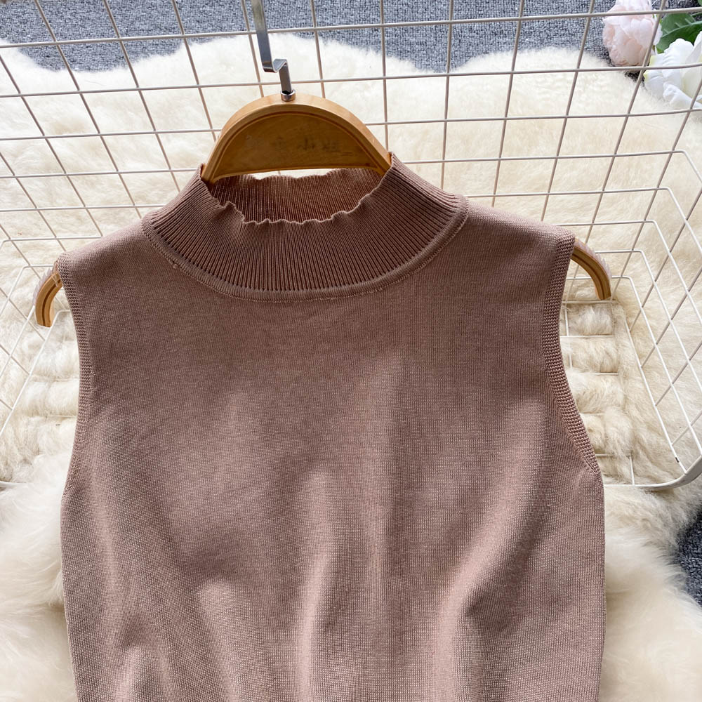 Two Piece Dress Sexy Sweater Contrast color Vertical Stripes Pleated Skirt Suits Women's Autumn Sleeveless Knitted Top Two Piece Long Skirt Sets 