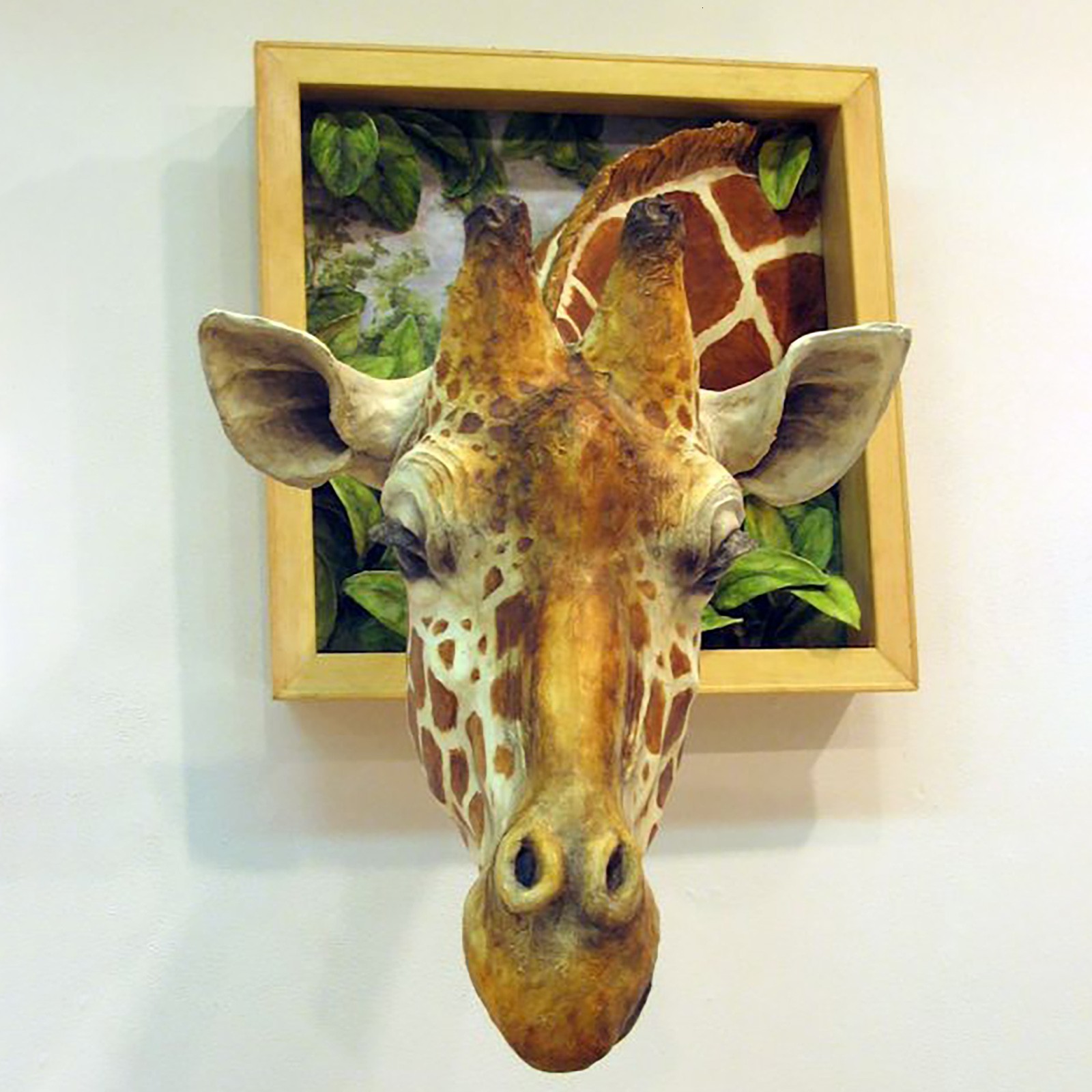Decorative Objects Figurines Giraffe Heads Wall Hanging Decorations 3d Wall Mounted Giraffe Sculpture Wall Art Life-like Animal Statue Ornaments Home 