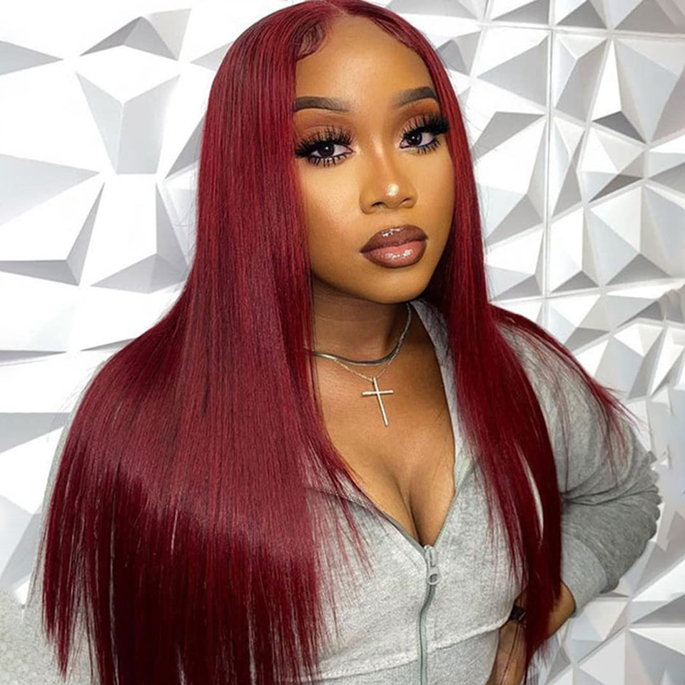 Bone Straight Lace Human Hair Wigs 13*4 Lace Front Wig 180% Wig With Baby Hair Pre Plucke Brazilian Remy Wig, Burgundy
Bone Straight Lace Human Hair Wigs 13*4 Lace Front Wig 180% Wig With Baby Hair Pre Plucke Brazilian Remy Wig, Burgundy