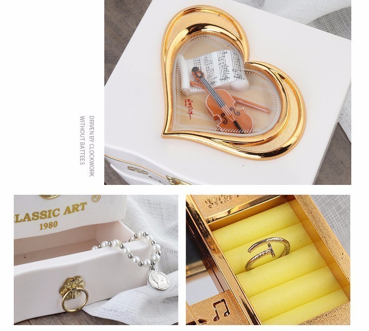 Novelty Items Classic Rotating Dancer Ballerina Piano Music Box Clockwork Plastic Jewelry Box Girls Hand Crank Music Mechanism Christmas Gift 230621