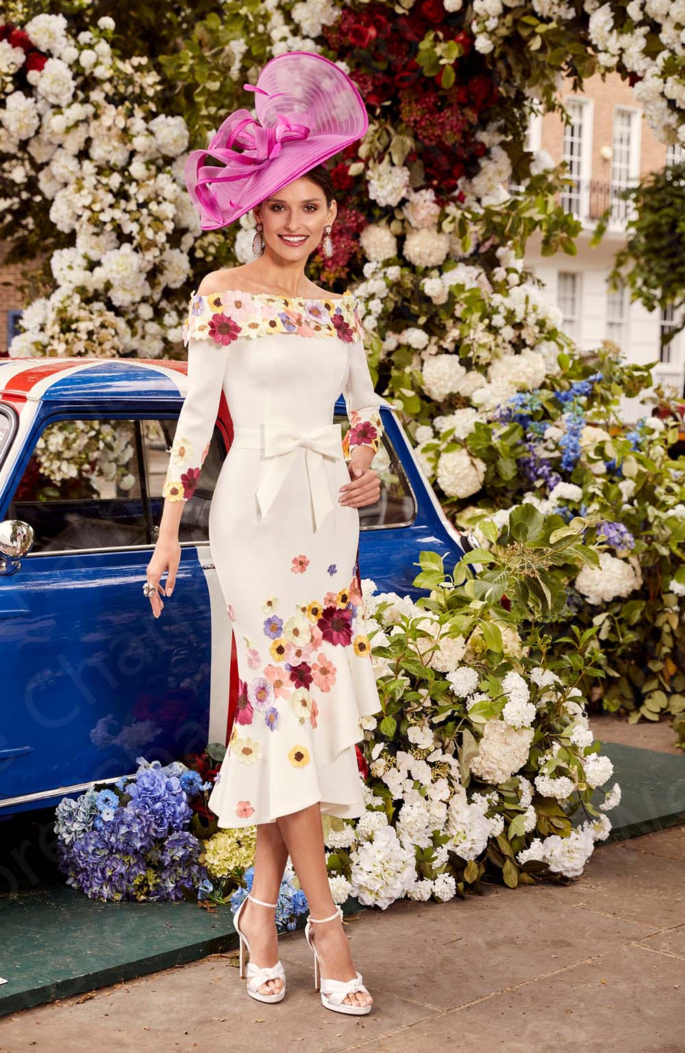 Elegant Tea Length Mother Of The Bride Groom Dresses With 3/4 Long Sleeves Floral Lace Appliques Mermaid Wedding Guest Party Gowns 2024