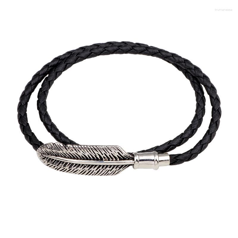 Charm Bracelets 2023 Arrival 43cm Long Braided Feather Bracelet Jewelry Alloy Magnetic Buckle Accessories For Women And Men Raym22
Charm Bracelets 2023 Arrival 43cm Long Braided Feather Bracelet Jewelry Alloy Magnetic Buckle Accessories For Women And Men Raym22