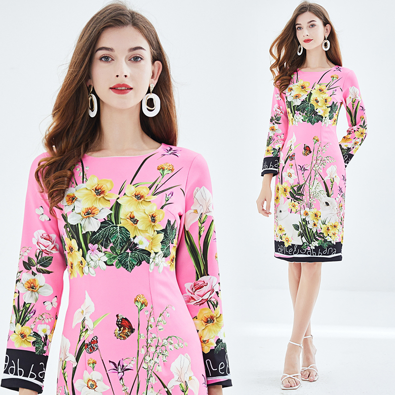 Women' Floral Print Midi Pink Dress Long Sleeve 2023 Fashion Designer Vacation O-Neck Slim Fit Stylish Party Sheath Dresses Chic Ballgown Spring Fall Female Vestidos
Women' Floral Print Midi Pink Dress Long Sleeve 2023 Fashion Designer Vacation O-Neck Slim Fit Stylish Party Sheath Dresses Chic Ballgown Spring Fall Female Vestidos