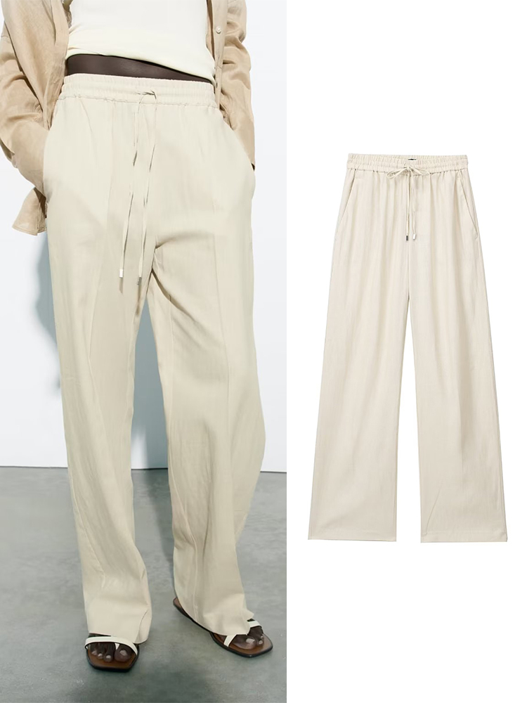 2023 Pants Women Linen Wide Leg Pants Woman Casual Summer Women's Pants Streetwear Lace Up Elastic Waist, Beige
2023 Pants Women Linen Wide Leg Pants Woman Casual Summer Women's Pants Streetwear Lace Up Elastic Waist, Beige