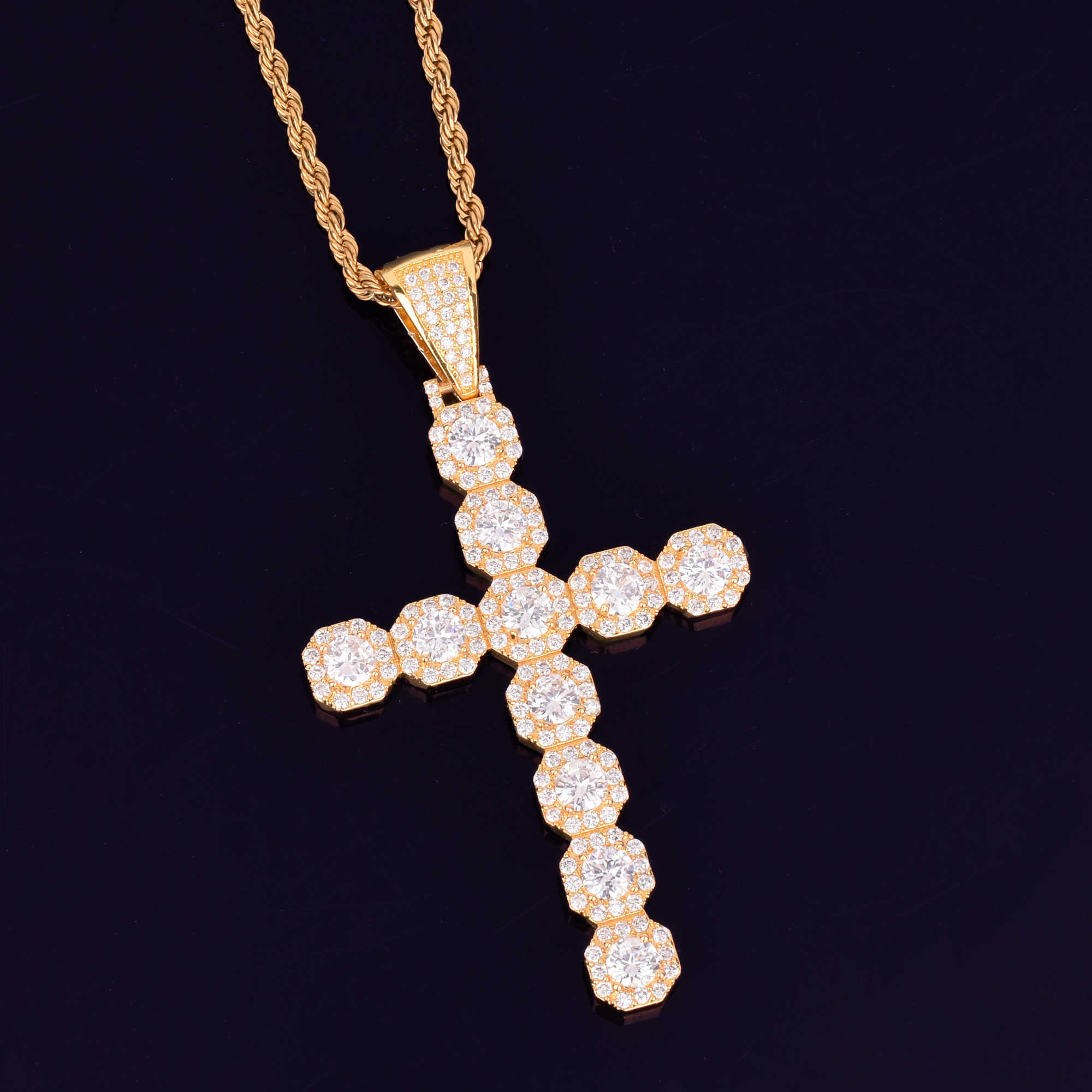Pendant Necklaces Cross Necklace & Gold Color Aaa Cubic Zircon Men's Hip Hop Rock Jewelry 230621
Pendant Necklaces Cross Necklace & Gold Color Aaa Cubic Zircon Men's Hip Hop Rock Jewelry 230621