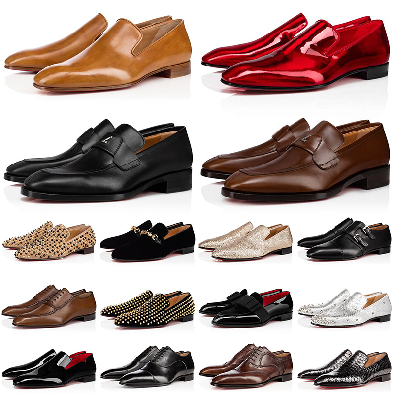 2023 Designer Men Dress Shoes Platform Leather Pointed Toe Suede Patent Leather Rivets Glitter Luxury Bottom Mens Loafers Shoe With Box Big Size 38-50
2023 Designer Men Dress Shoes Platform Leather Pointed Toe Suede Patent Leather Rivets Glitter Luxury Bottom Mens Loafers Shoe With Box Big Size 38-50