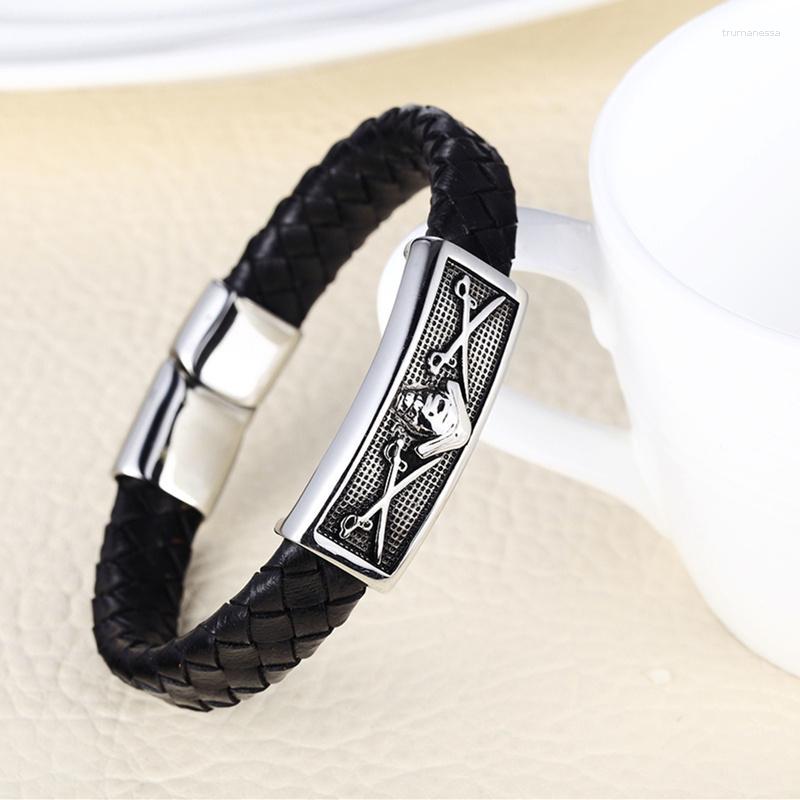 Charm Bracelets XiongHang Bracelet Hand Weave Black Leather Rope Chain Stainless Steel Magnetic Buckle Bangles Men's Raym22
Charm Bracelets XiongHang Bracelet Hand Weave Black Leather Rope Chain Stainless Steel Magnetic Buckle Bangles Men's Raym22