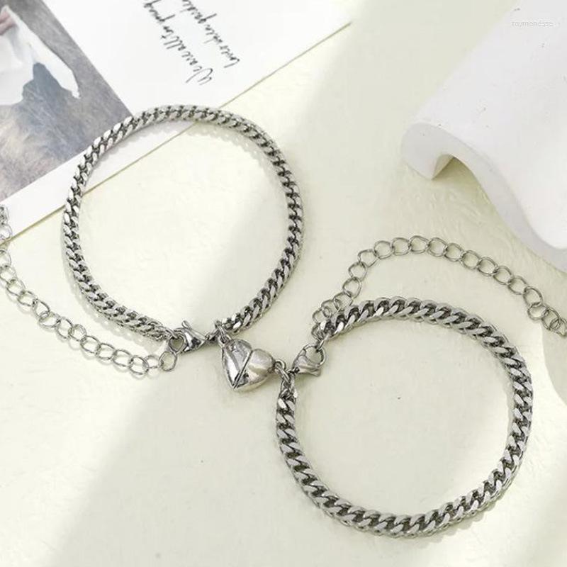 Link Bracelets Chain 2Pcs/Set Heart Shaped Magnet Attraction Bracelet For Couples Stainless Steel Cuba Men's And Women's Charm
Link Bracelets Chain 2Pcs/Set Heart Shaped Magnet Attraction Bracelet For Couples Stainless Steel Cuba Men's And Women's Charm