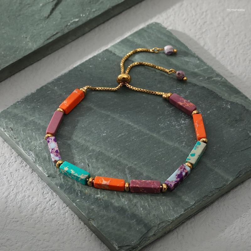 Link Bracelets Chain Colorful Natural Stone Bracelet Waterproof And Anti-Fading Stainless Steel 18K Real Gold Plated Personality Girl
Link Bracelets Chain Colorful Natural Stone Bracelet Waterproof And Anti-Fading Stainless Steel 18K Real Gold Plated Personality Girl