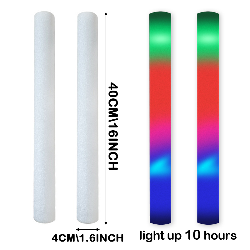 LED Light Sticks Led Luminous Sticks Party Rave Foam Glow Stick Rgb Fluorescent Dark Light for Bar Wedding Birthday Festival Supplies Accessories 2306