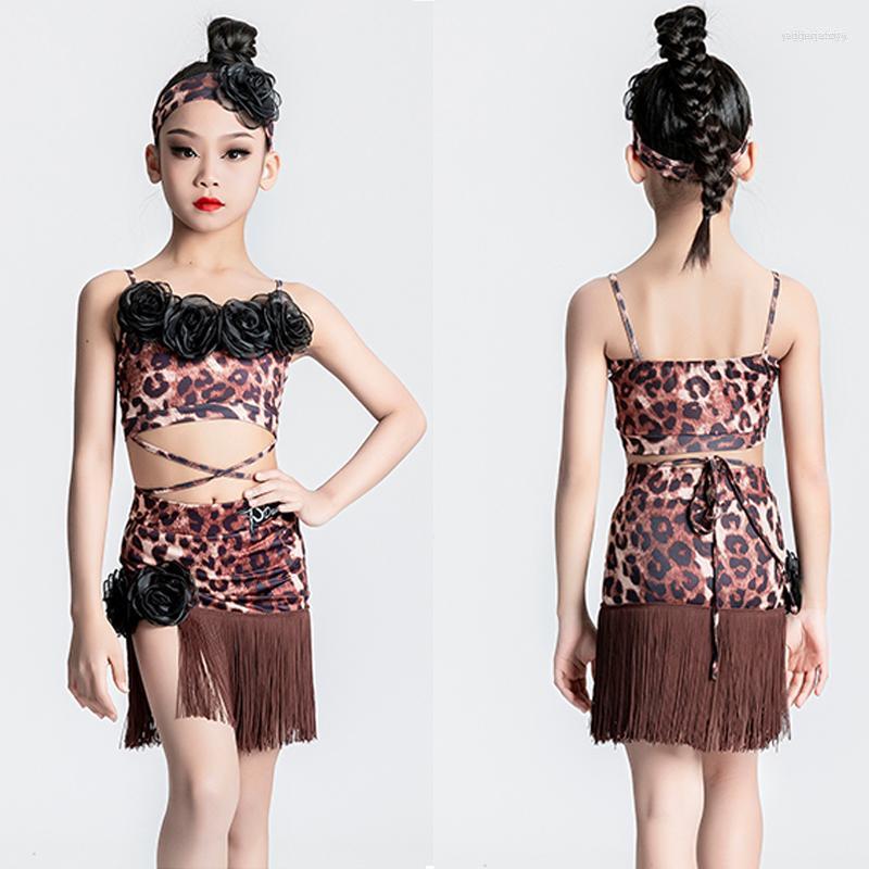 Stage Wear Child Salsa Ballroom Tango Chacha Latin Dance Clothes Sleeveless Leopard Top Tassels Skirts Girls Costume SL8094, 2pcs
Stage Wear Child Salsa Ballroom Tango Chacha Latin Dance Clothes Sleeveless Leopard Top Tassels Skirts Girls Costume SL8094, 2pcs