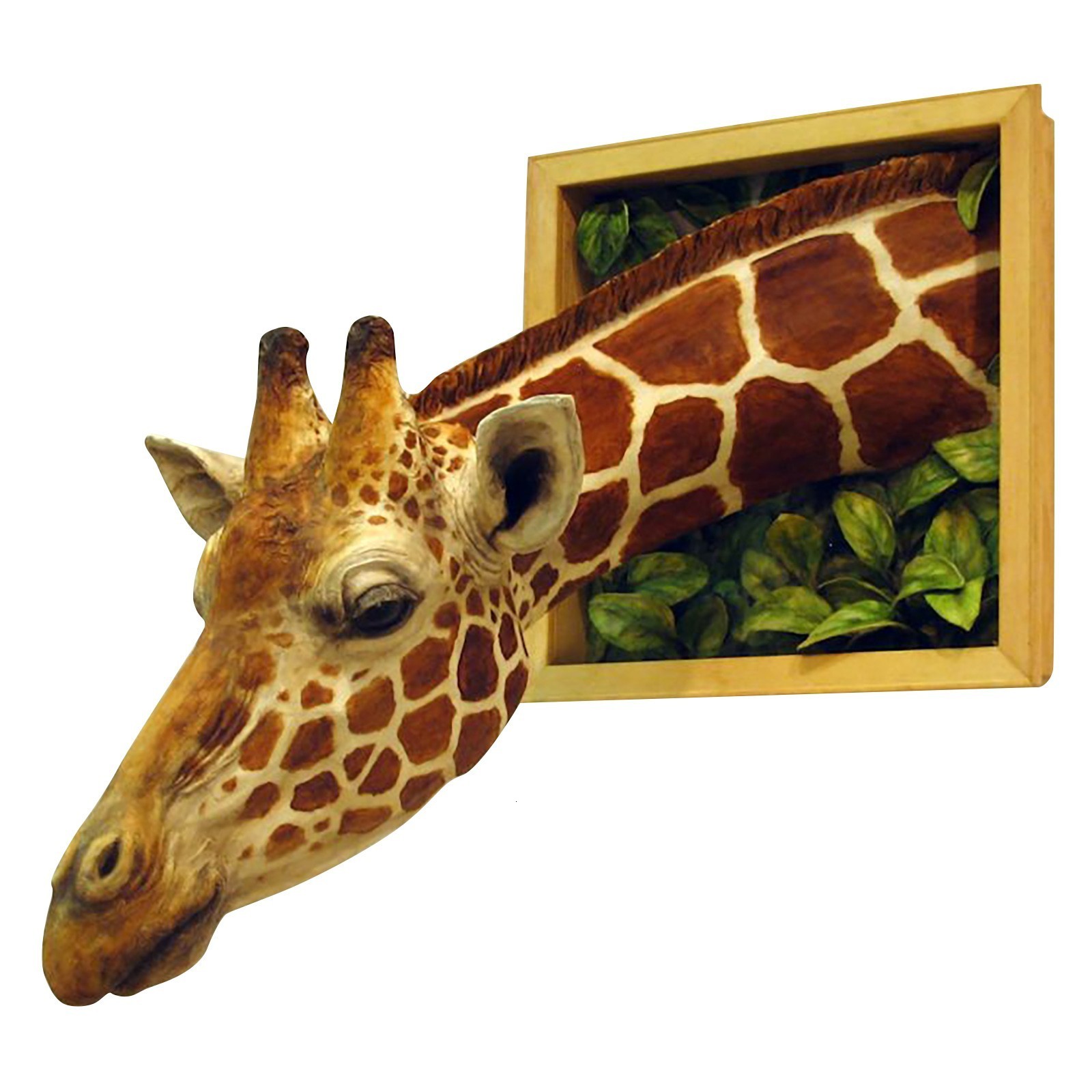 Decorative Objects Figurines Giraffe Heads Wall Hanging Decorations 3d Wall Mounted Giraffe Sculpture Wall Art Life-like Animal Statue Ornaments Home 
