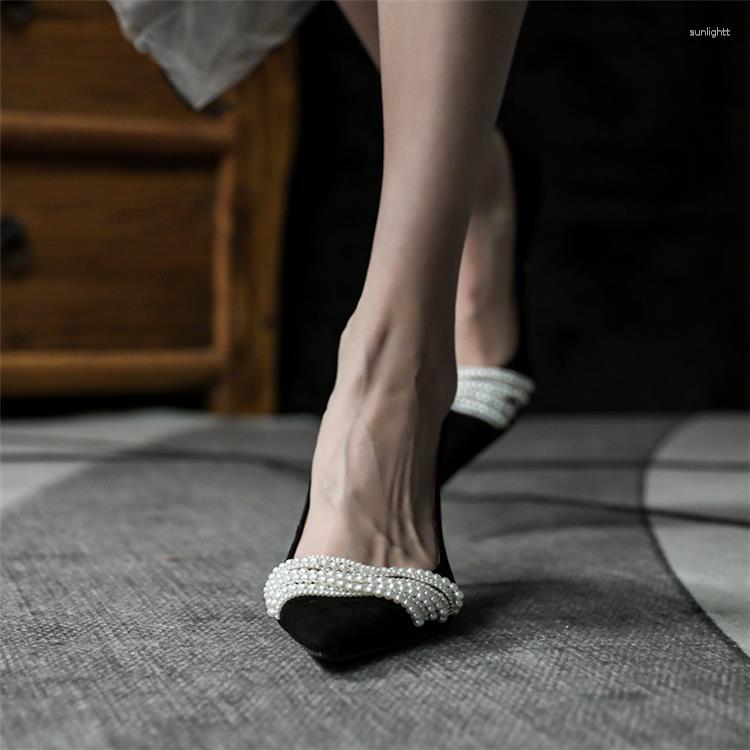 Dress Shoes Heels Women 2023 Arrival Women's Solid Color High Thin French Casual Pearl Slip On Sandals, Black
Dress Shoes Heels Women 2023 Arrival Women's Solid Color High Thin French Casual Pearl Slip On Sandals, Black