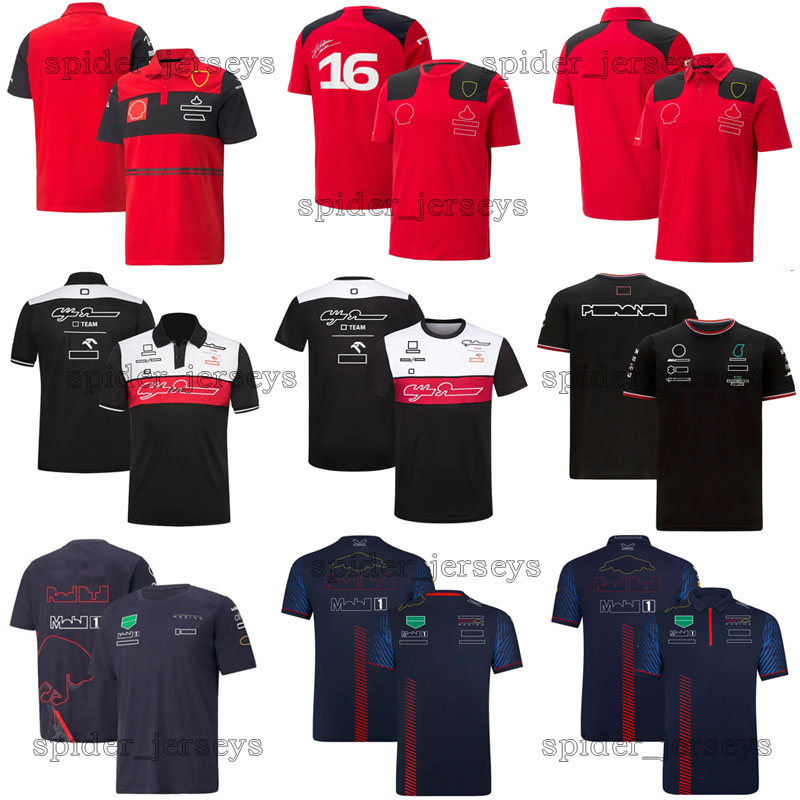 22 23 F1 Formula One joint car series LOGO racing suit Summer short-sleeved F1 team T-shirt 2023 polo suit four seasons red racing suit official custom