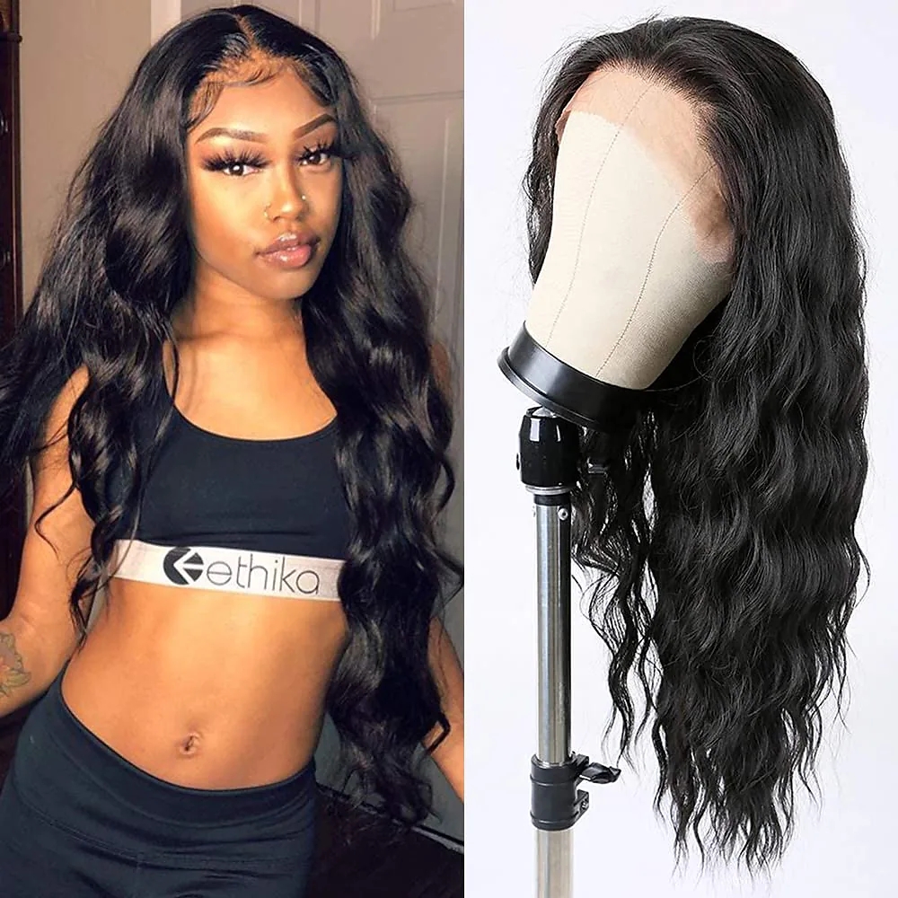 Long Black Wavy Wig Curly Wigs Middle Part Synthetic Lace Front Wigs 22 Inches for Black Women, Natural color
Long Black Wavy Wig Curly Wigs Middle Part Synthetic Lace Front Wigs 22 Inches for Black Women, Natural color