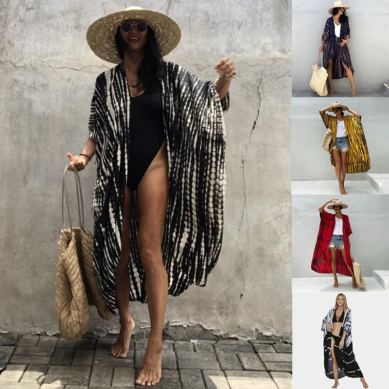 Irregular Print Cardigan Women Black Tie Dye Kimono Swimsuit Beach Cover Ups for Swimwear Beachwear Outfits Summer Dress, Blue cover ups
Irregular Print Cardigan Women Black Tie Dye Kimono Swimsuit Beach Cover Ups for Swimwear Beachwear Outfits Summer Dress, Blue cover ups
