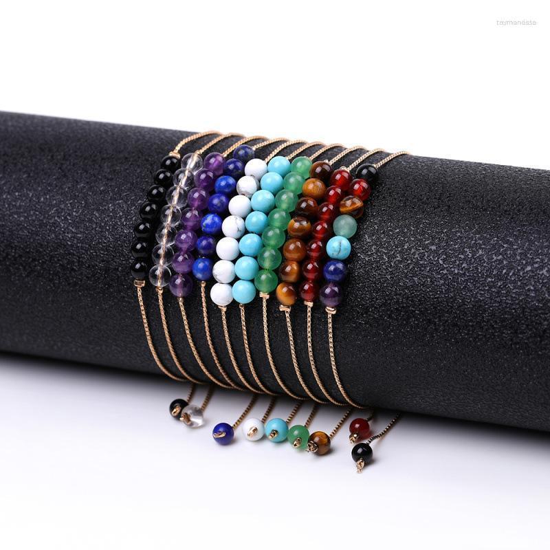 Charm Bracelets 4mm Seven Chakra Natural Stone Amethyst Tiger Eye Red Agate Copper Wire Chain Bracelet For Women JewelryCharm Raym22
Charm Bracelets 4mm Seven Chakra Natural Stone Amethyst Tiger Eye Red Agate Copper Wire Chain Bracelet For Women JewelryCharm Raym22