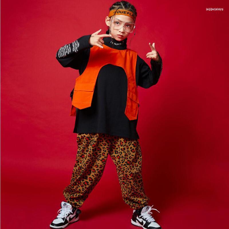 Stage Wear Kids Hip Hop Dancing Clothing Sweatshirt Crop Tops Leopard Print Streetwear Pants For Girls Boys Dance Costume Carnival Clothes, Orange vest
Stage Wear Kids Hip Hop Dancing Clothing Sweatshirt Crop Tops Leopard Print Streetwear Pants For Girls Boys Dance Costume Carnival Clothes, Orange vest