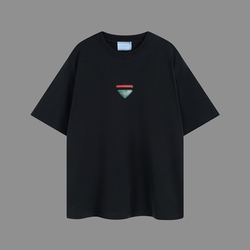 Summer mens designer T-shirt Luxury Tee prad round neck cotton triangle label Embroidery printing short sleeve Womans casual loose Tops solid color breathable shirt, Black
Summer mens designer T-shirt Luxury Tee prad round neck cotton triangle label Embroidery printing short sleeve Womans casual loose Tops solid color breathable shirt, Black