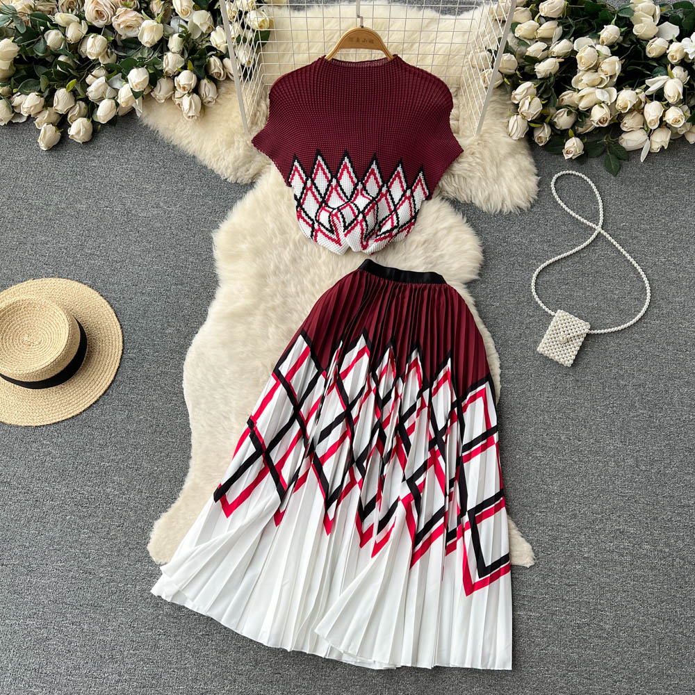 Two Piece Dress New Fashion Print Suits for Summer Women Round Neck Holiday Loose Tops +pleated Skirt Elegant Two-piece Sets 2023, Same as picture
Two Piece Dress New Fashion Print Suits for Summer Women Round Neck Holiday Loose Tops +pleated Skirt Elegant Two-piece Sets 2023, Same as picture