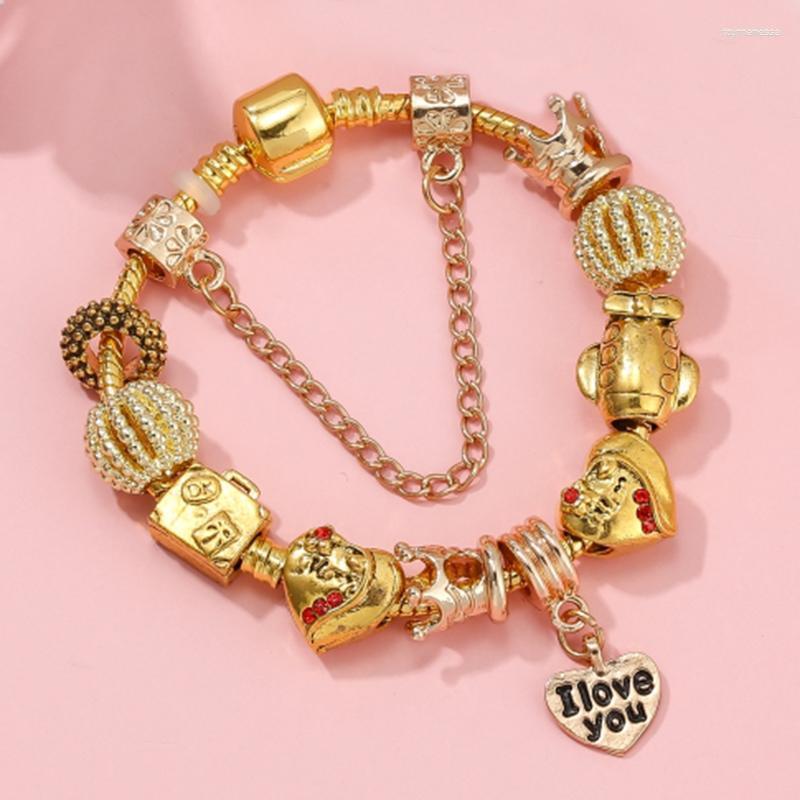 Charm Bracelets European And American Creative Jewelry Gold DIY Crystal Beaded Bracelet "I Love You" Women's GiftsCharm Raym22
Charm Bracelets European And American Creative Jewelry Gold DIY Crystal Beaded Bracelet "I Love You" Women's GiftsCharm Raym22