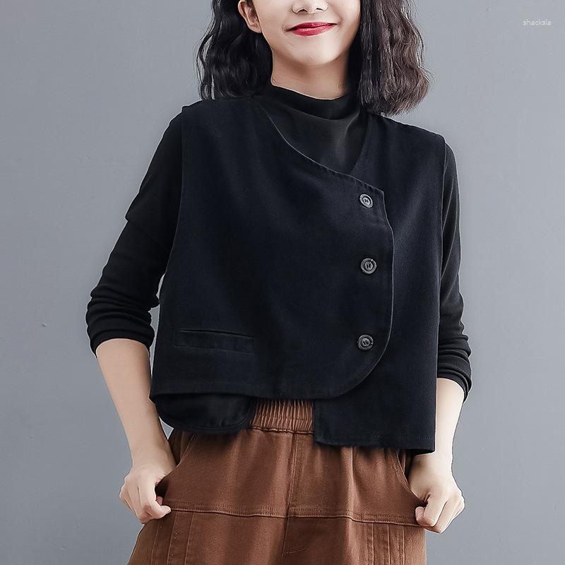 Women's Vests Women Loose Vest Cotton V-neck Sleeve Button Solid Color Coat 2023 Spring Korean Style Vintage Simple Cozy Top DD905, Photo color
Women's Vests Women Loose Vest Cotton V-neck Sleeve Button Solid Color Coat 2023 Spring Korean Style Vintage Simple Cozy Top DD905, Photo color