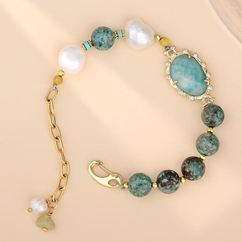 Link Bracelets Attractive Women Imperial Stone Bracelet BOHO Amazonite Healing Gift For Wholesale&Drop 
Link Bracelets Attractive Women Imperial Stone Bracelet BOHO Amazonite Healing Gift For Wholesale&Drop