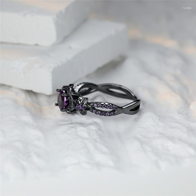 Wedding Rings Female Cute Small Star Flower Ring Purple Round Zircon Engagement Classic Black Gold Color For Women Jewelry
Wedding Rings Female Cute Small Star Flower Ring Purple Round Zircon Engagement Classic Black Gold Color For Women Jewelry