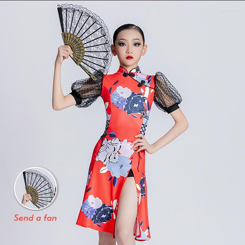 Stage Wear 2023 Girls Latin Dance Dress Gauze Short Sleeves Red Cheongsam Competition Kids Ballroom Costume BL8698
Stage Wear 2023 Girls Latin Dance Dress Gauze Short Sleeves Red Cheongsam Competition Kids Ballroom Costume BL8698