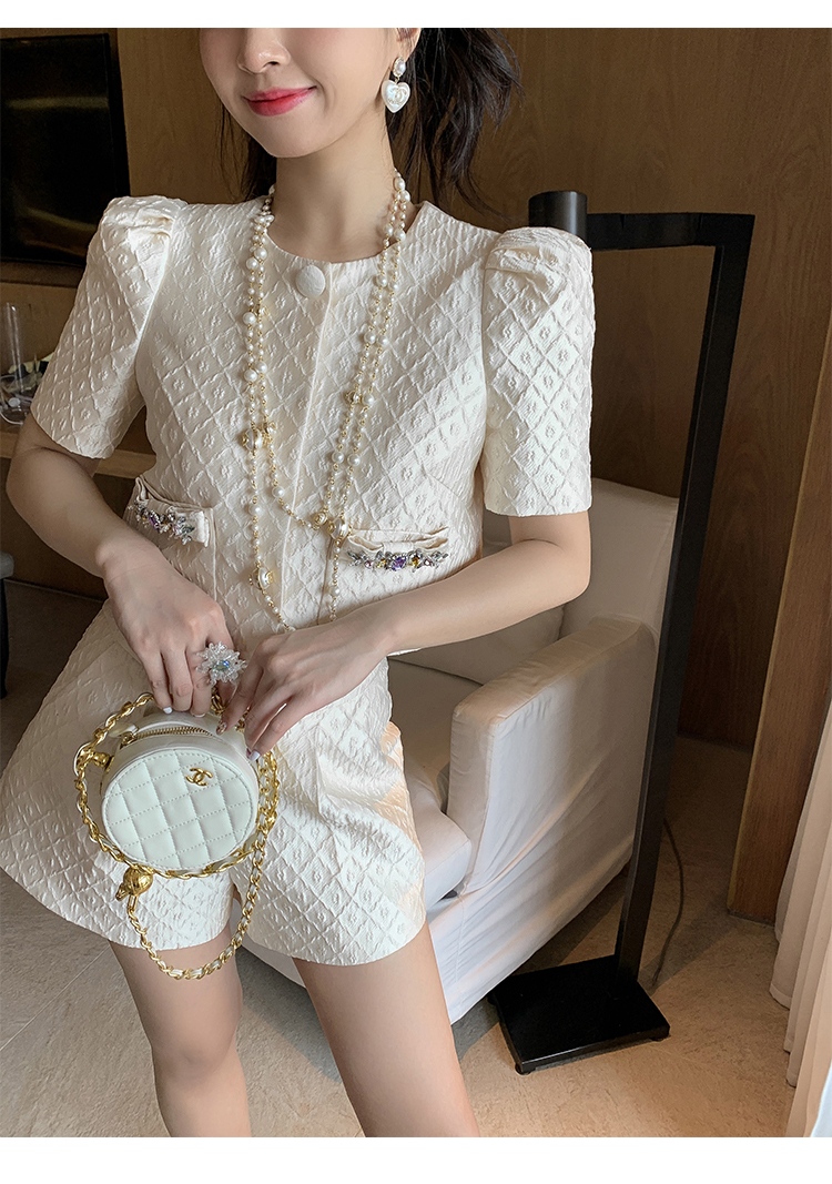 Two Piece Dress White Women's Ruffles 2 Piece Set Elegant Lady Elegant Pants Suits Summer Casual Belt Blazer Blouse Elastic Waist Shorts Outfits 