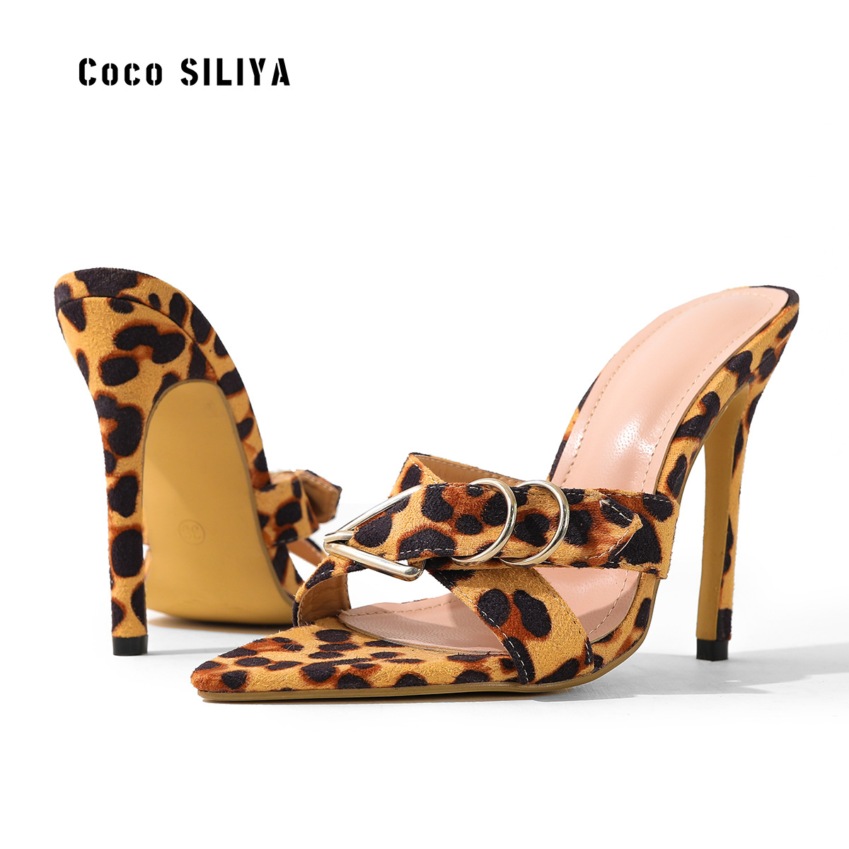 Summer New Pointed External Wearing Sandals High Heel Women's Thin Heel Leopard Pattern Slippers, Brown
Summer New Pointed External Wearing Sandals High Heel Women's Thin Heel Leopard Pattern Slippers, Brown