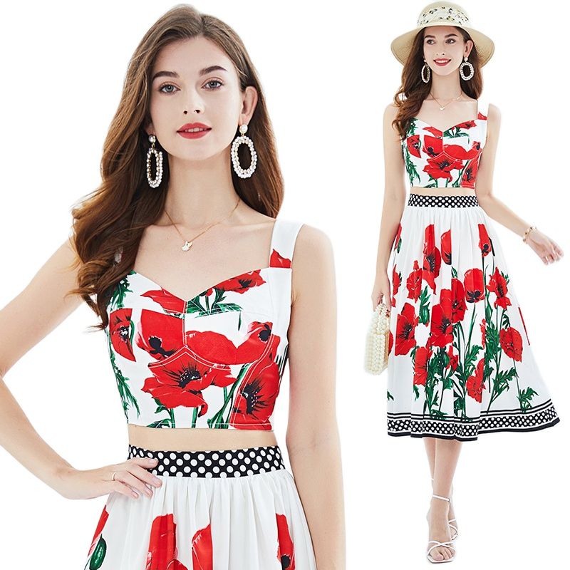 Summer Floral Print Tops and Skirt Sets Vacation Two Piece Set 2023 Sexy Backless Top and Ruffles Ruched Tiered Skirts 2 Piece Dress Women Designer Festival Outfit, White
Summer Floral Print Tops and Skirt Sets Vacation Two Piece Set 2023 Sexy Backless Top and Ruffles Ruched Tiered Skirts 2 Piece Dress Women Designer Festival Outfit, White