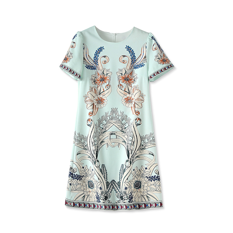 2023 Summer Blue Floral Paisley Print Dress Short Sleeve Round Neck Short Casual Dresses W3L045710
2023 Summer Blue Floral Paisley Print Dress Short Sleeve Round Neck Short Casual Dresses W3L045710