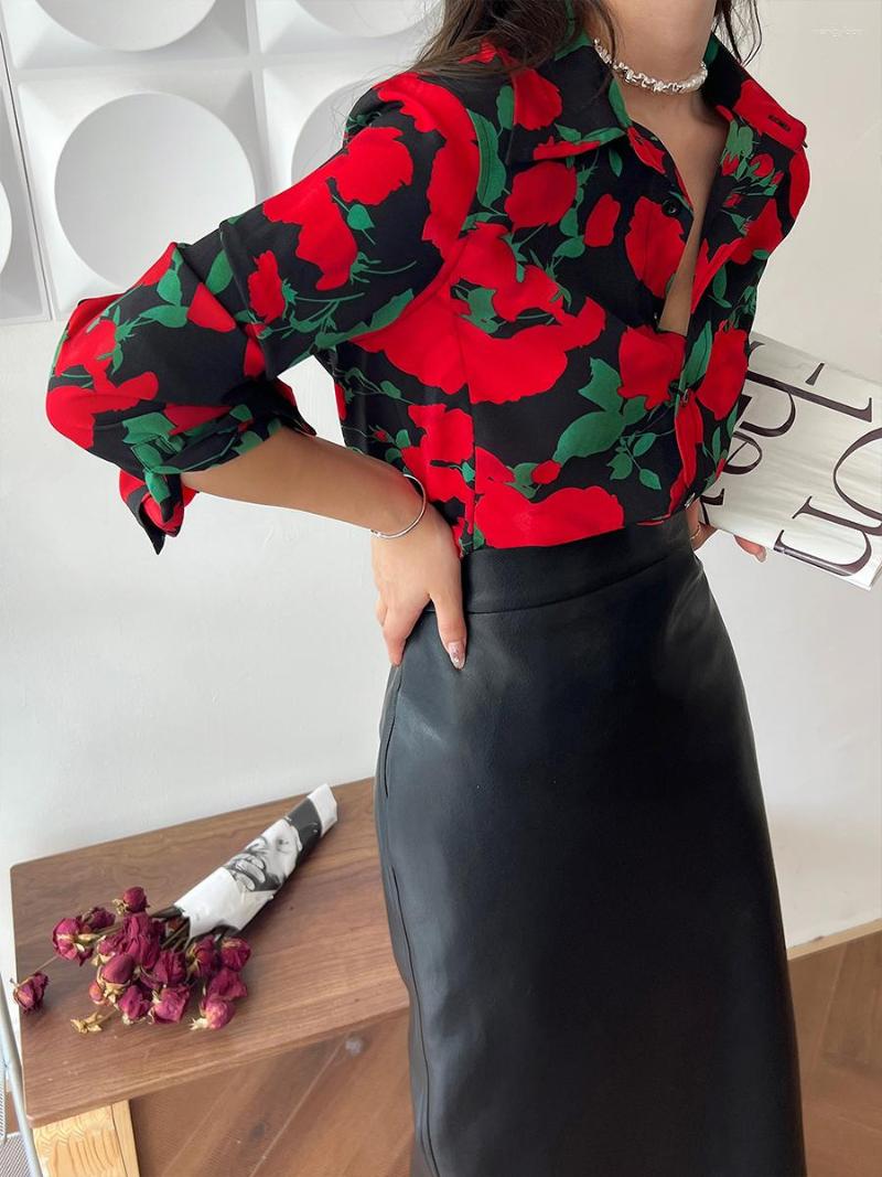 Women's Blouses Spring Colored Shirt Early Autumn Elegant Rose Office Long Sleeve Top Female Printing Women Fashion Shirts ST247, Red
Women's Blouses Spring Colored Shirt Early Autumn Elegant Rose Office Long Sleeve Top Female Printing Women Fashion Shirts ST247, Red
