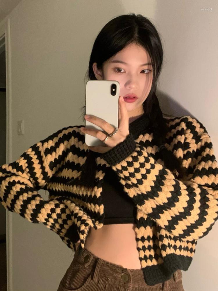 Women's Knits Korobov Y2k Temperament Stripe Knitting Cardigans Lazy Thick Crop Top Japan Style Vintage In Sweater Winter Clothes Women, Black
Women's Knits Korobov Y2k Temperament Stripe Knitting Cardigans Lazy Thick Crop Top Japan Style Vintage In Sweater Winter Clothes Women, Black
