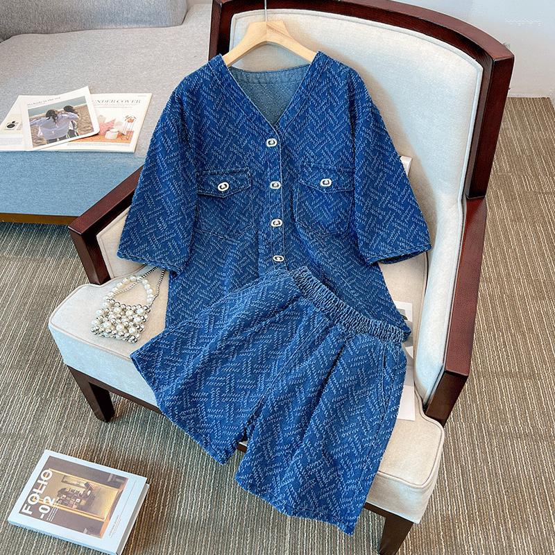 Women' Tracksuits Spring Summer Denim Women' Short Sets Elegant Korean Style Suit With Shorts 2 Piece Outfit Fashion In Matching, Blue
Women' Tracksuits Spring Summer Denim Women' Short Sets Elegant Korean Style Suit With Shorts 2 Piece Outfit Fashion In Matching, Blue