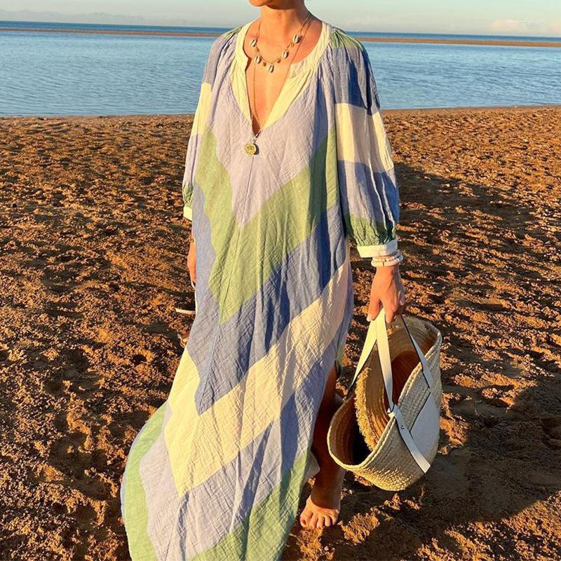 Casual Dresses Women Elegant Linen Long Sleeve Bohemian Vacation Dress Streetwear Spring Summer Print V Neck Loose, Green
Casual Dresses Women Elegant Linen Long Sleeve Bohemian Vacation Dress Streetwear Spring Summer Print V Neck Loose, Green